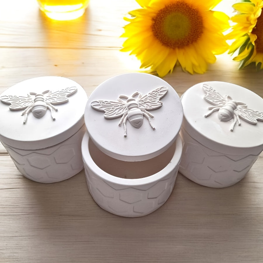 Silicone Resin Molds for Candle Holders, Bee Jar Storage Box, Epoxy Resin Molds, Cup Molds, DIY Craft Molds for Home Decor, Jewelry Making, and Craft Supplies, Candle Making Supplies, Detailed Bee Design
