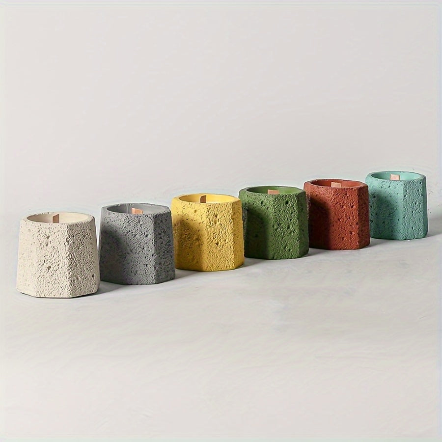 Vintage-Inspired Silicone Candle Mold for DIY - Octahedron Shape, Perfect for Plaster & Wax Crafts, Unique Volcanic Stone Decor Gift Idea