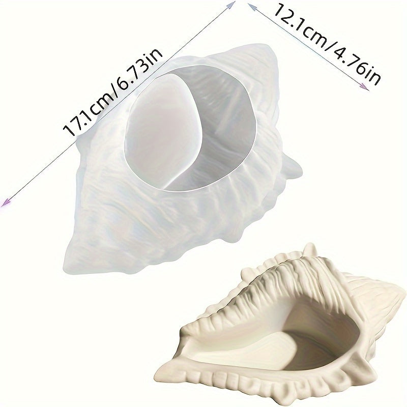 3D Seashell Candle Jar Silicone Molds Conch Candle Cup Epoxy Casting Mold Resin Shell Shape Wax Container Mould for DIY Making Plaster Concrete Storage Box Home Decor Planter Clay Flowerpot Crafts
