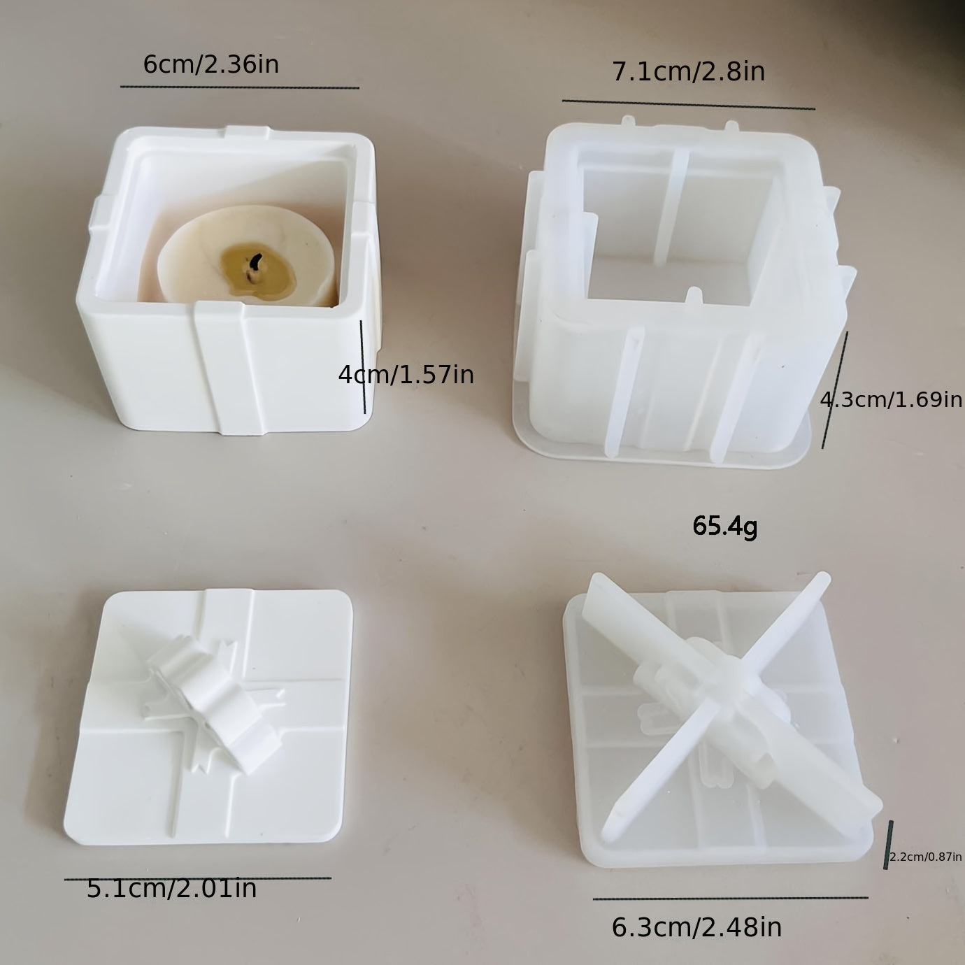 DIY Jewelry & Candle Holder - Silicone Bowknot Gift Box Mold Kit with Lid - Round Storage Jar, Polygonal Container Crafting Tool for Valentine's Day