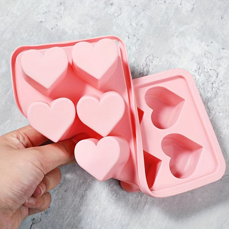 1pc Heart-Shaped Silicone Ice Cube Mold - Multifunctional Chocolate, Pudding & Jelly Mold for Valentine'S Day, Kitchen Essentials, Apartment Essentials