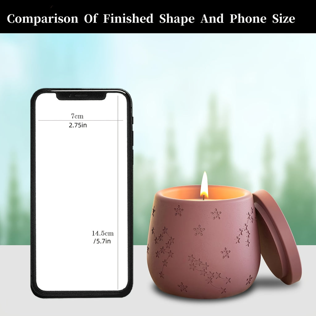 1pc Jar Plaster Silicone Mold with Lid