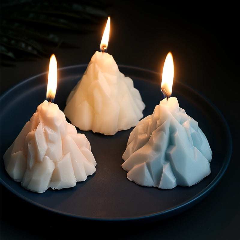 Creative Gift Ornament Mold Snow Mountain Candle Making Silicone Mold, DIY Aromatherapy Plaster Decorative Candle Making Supplies, Home Craft Decoration