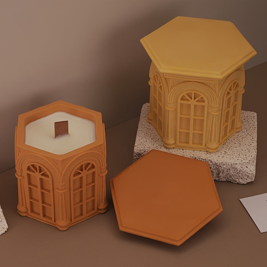 DIY Thick Plaster House Decor Casting - 3D European Roman Castle Column - Candle Silicone Mold
