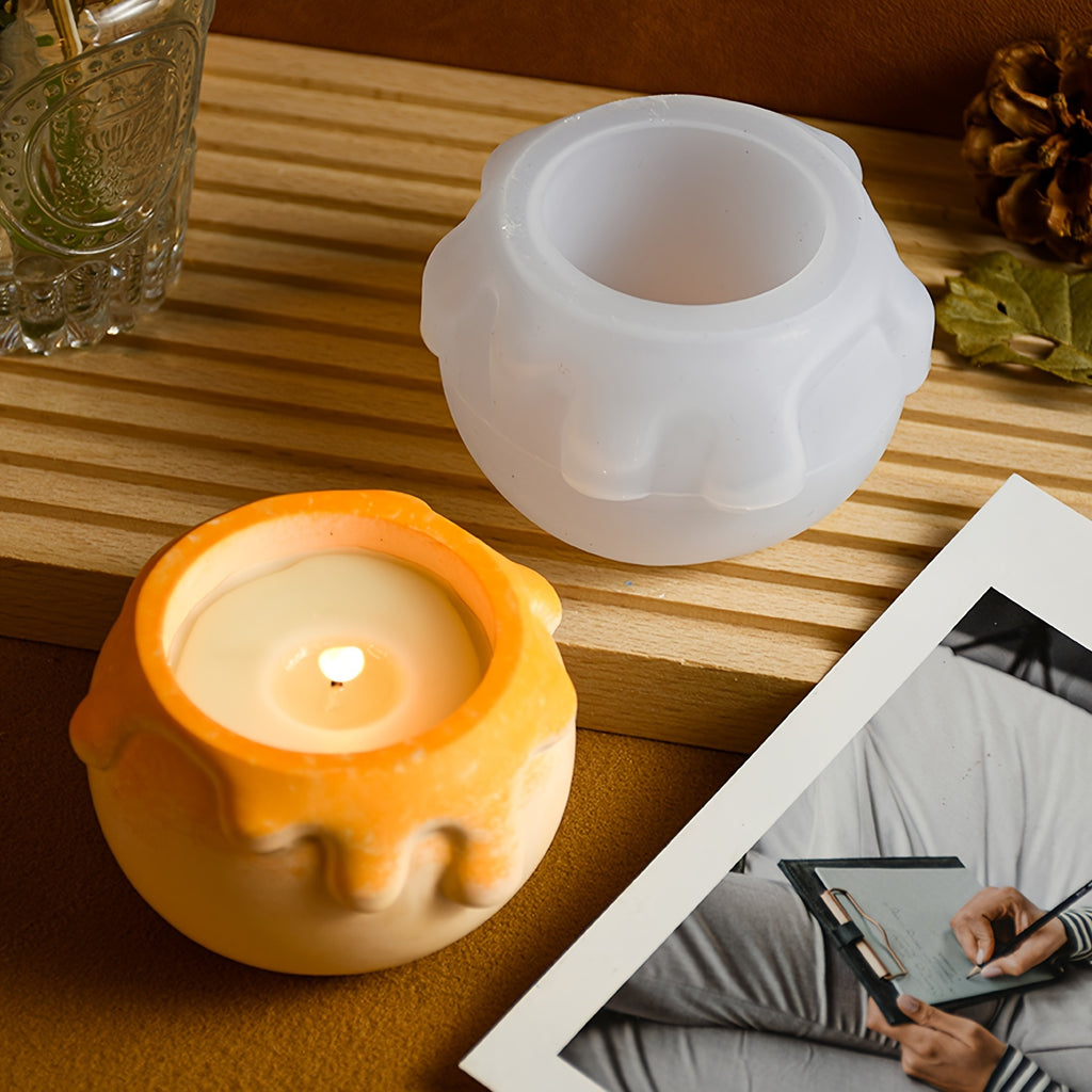 Silicone Mold Storage Jar - Honey Candle Cup - Drip Silicone Plaster Storage DIY Mold