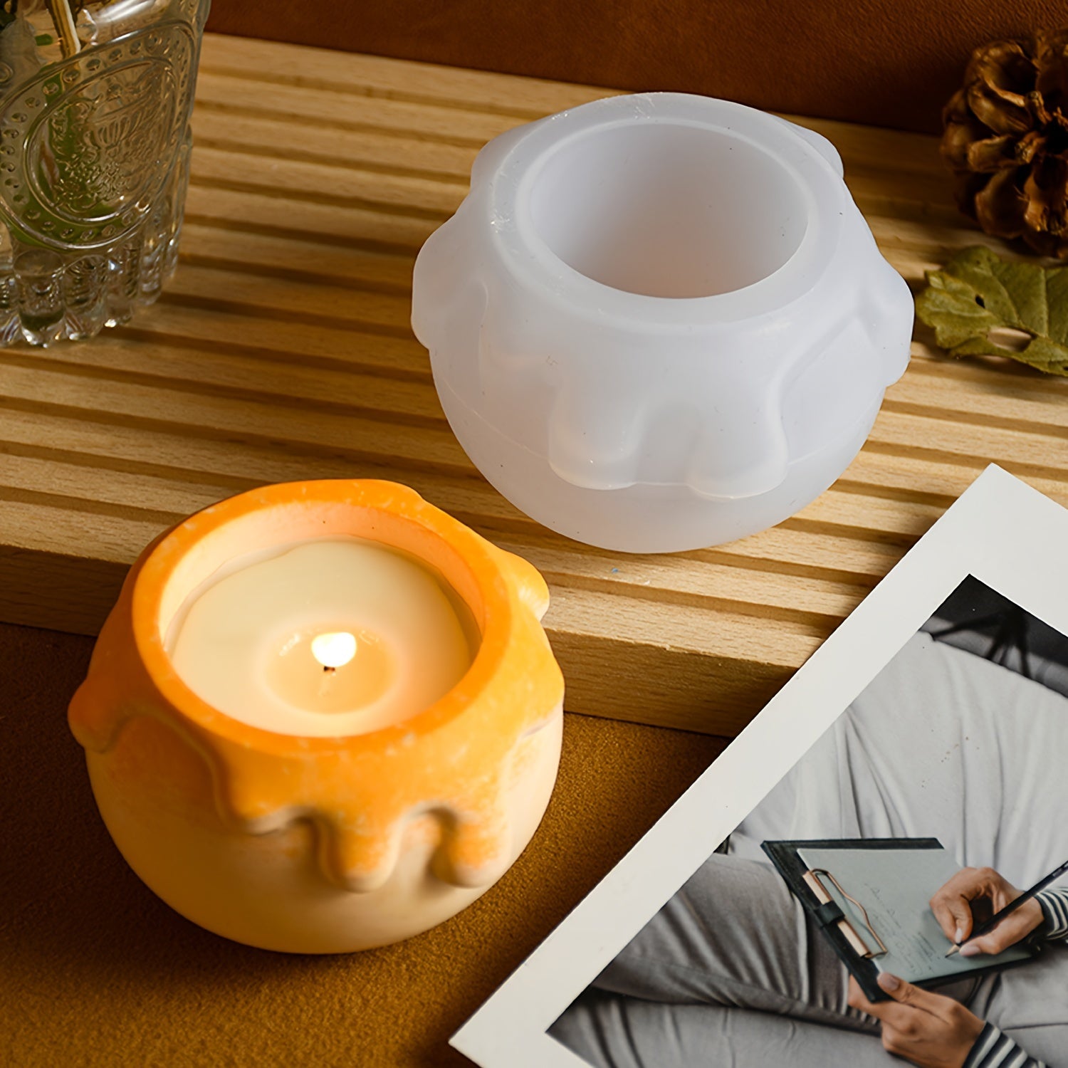 Silicone Mold Storage Jar - Honey Candle Cup - Drip Silicone Plaster Storage DIY Mold