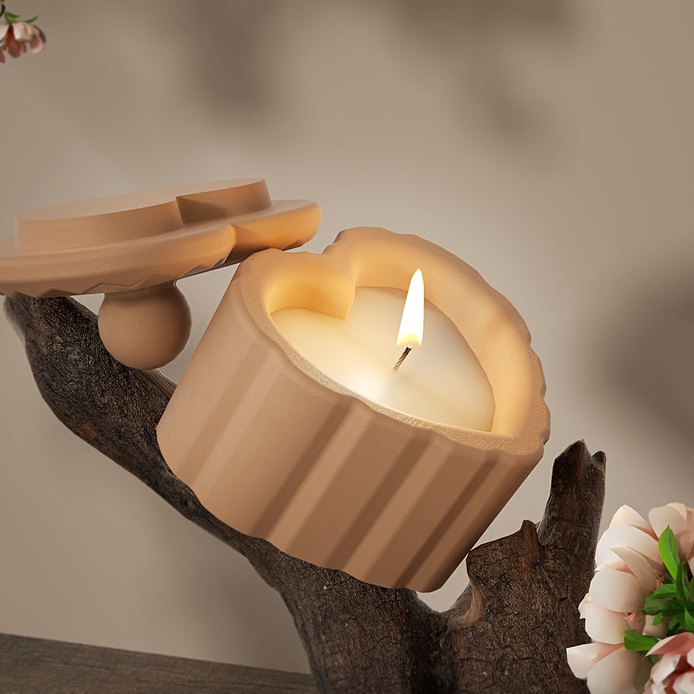 ilicone Molds for Casting Heart-Shaped Resin Jars with Lids, Suitable for Jewelry, Candle Holders, Trinket Trays