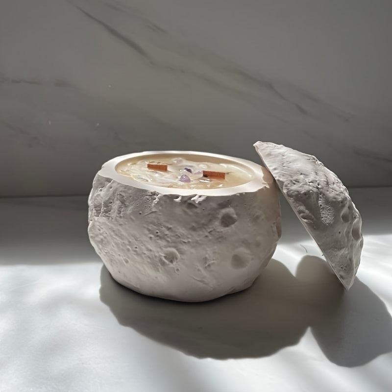 A set Space Moon Storage Box Silicone Mold DIY Selen- Candle Cup Epoxy Resin Molds Handmade Gypsum Plaster Concrete Cement Crafts Plant Pot Candle Holder