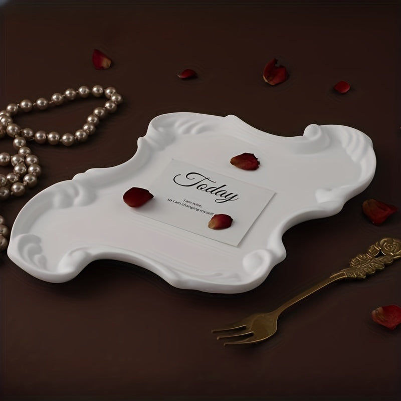 DIY Drop Glue Gypsum Cement European Style Lace Relief Tray Tray Storage Tray Mirror Surface Silicone Mold