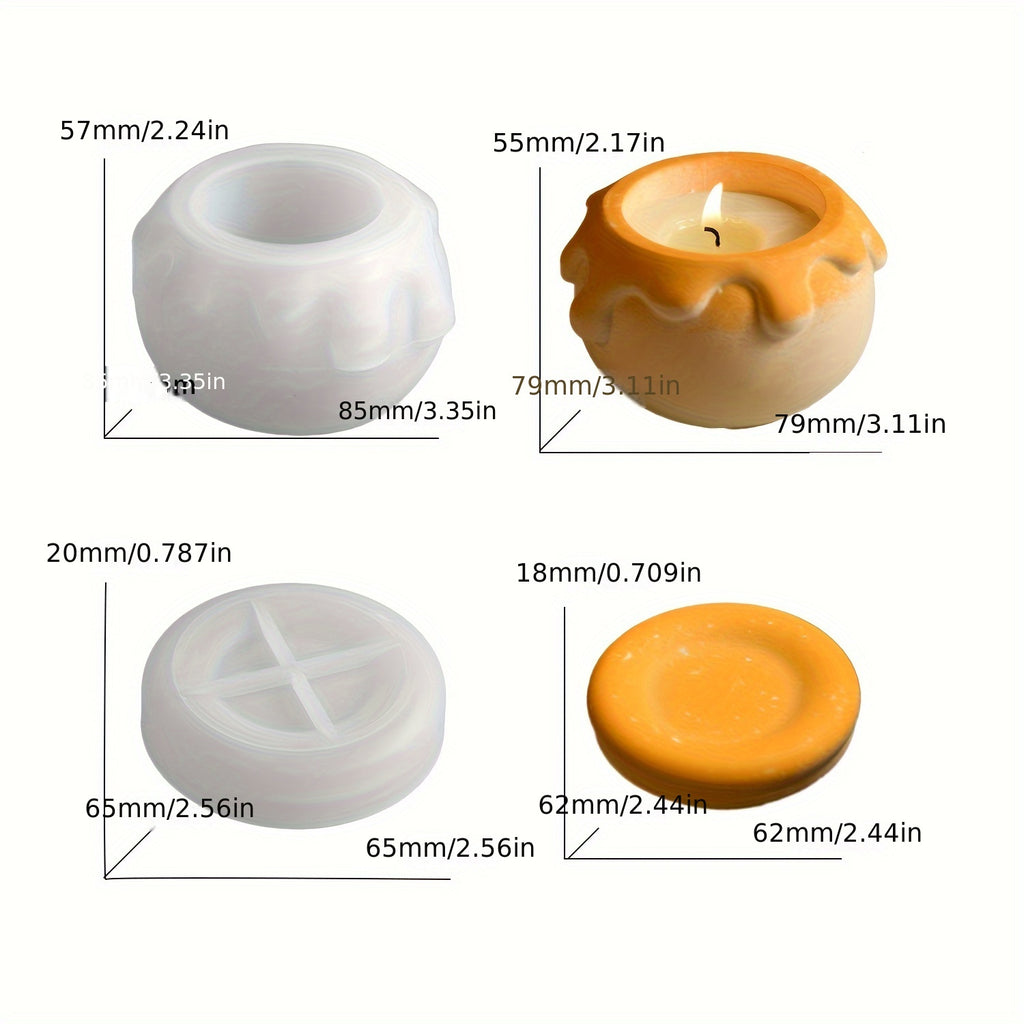Silicone Mold Storage Jar - Honey Candle Cup - Drip Silicone Plaster Storage DIY Mold