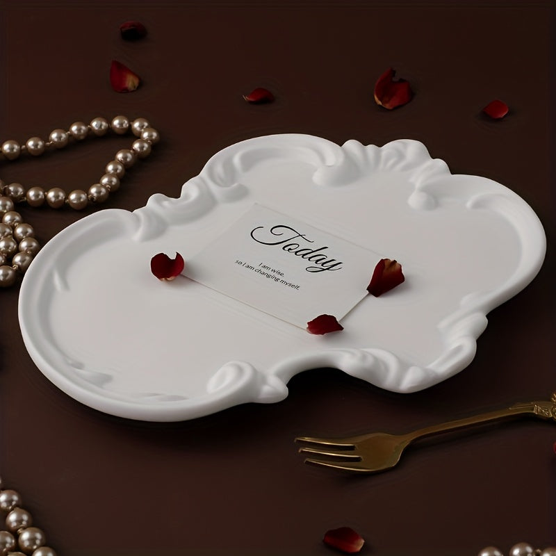 DIY Drop Glue Gypsum Cement European Style Lace Relief Tray Tray Storage Tray Mirror Surface Silicone Mold