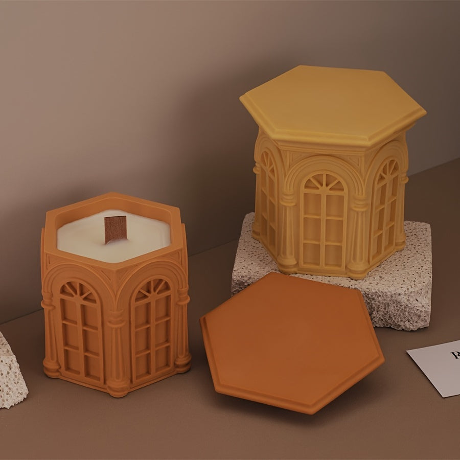DIY Thick Plaster House Decor Casting - 3D European Roman Castle Column - Candle Silicone Mold