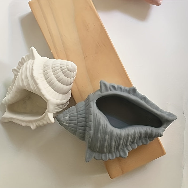 3D Seashell Candle Jar Silicone Molds Conch Candle Cup Epoxy Casting Mold Resin Shell Shape Wax Container Mould for DIY Making Plaster Concrete Storage Box Home Decor Planter Clay Flowerpot Crafts