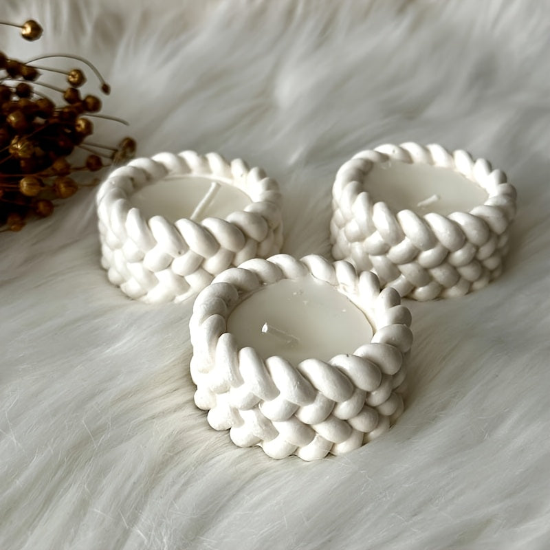 Silicone Resin Casting Molds, Round Cylinder Rope Design, DIY Crafts Candle Container, Plaster Resin Jewelry Holder, Handmade Storage Box Mold for Home Decor