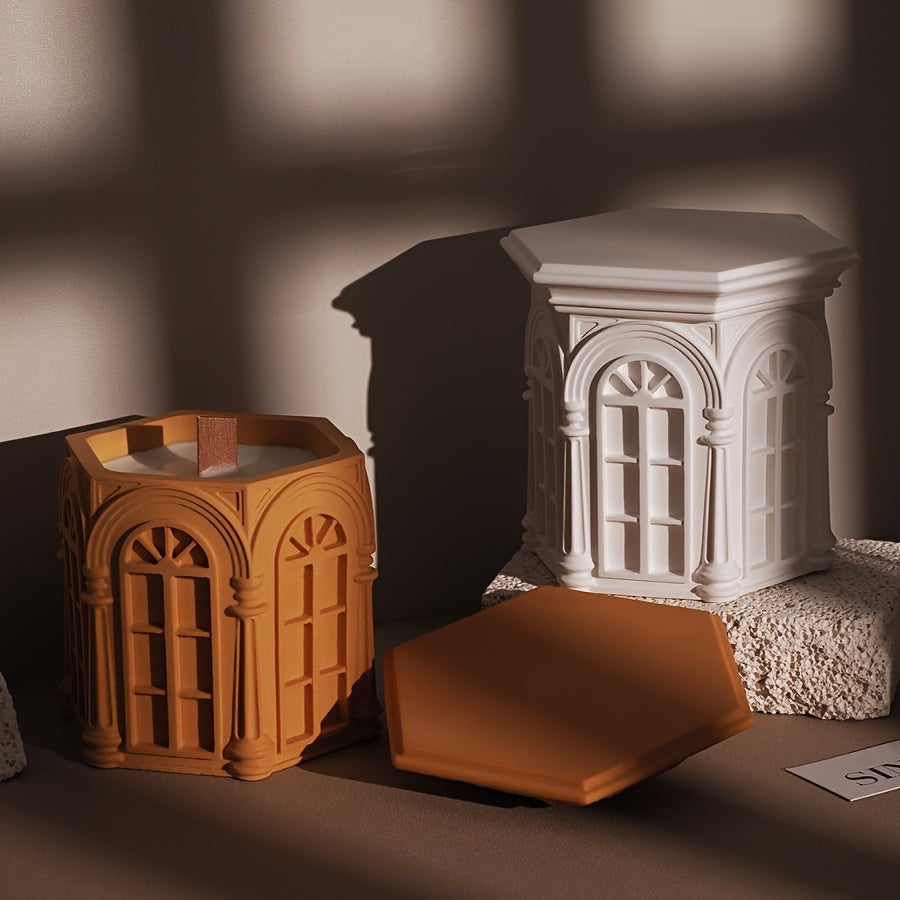 DIY Thick Plaster House Decor Casting - 3D European Roman Castle Column - Candle Silicone Mold