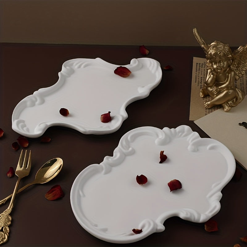 DIY Drop Glue Gypsum Cement European Style Lace Relief Tray Tray Storage Tray Mirror Surface Silicone Mold