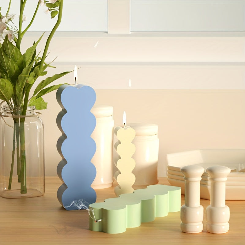 Heart-Shaped Silicone Candle Mold with Floral Accents