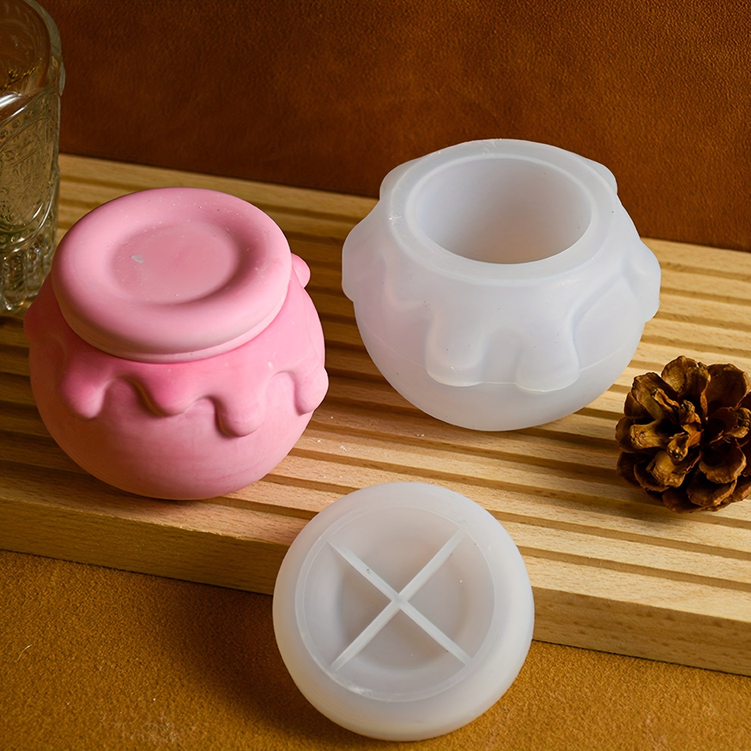 Silicone Mold Storage Jar - Honey Candle Cup - Drip Silicone Plaster Storage DIY Mold