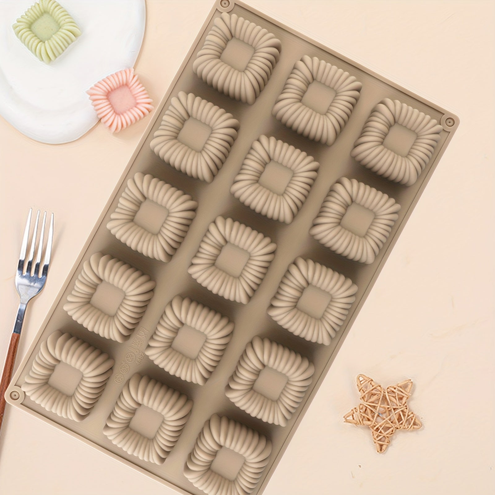 1pack Silicone Mousse Square Mold, Thick Mousse Dessert Silicone Mold, Non Stick Design Can Be Used to Make Baking, Cakes, Candies, Droppings, Puddings, Mousse