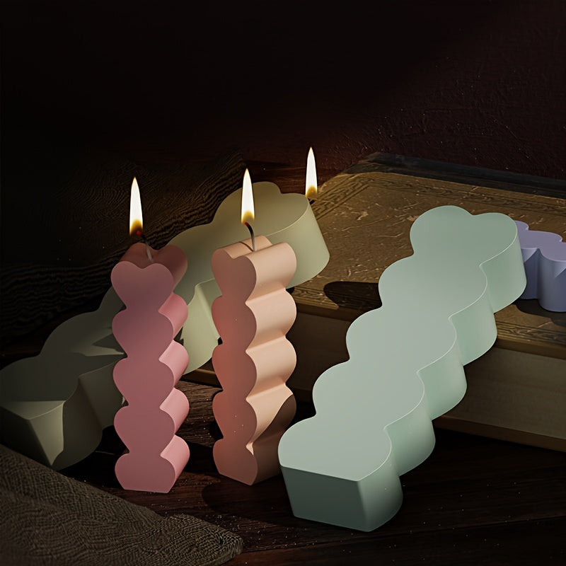 Heart-Shaped Silicone Candle Mold with Floral Accents
