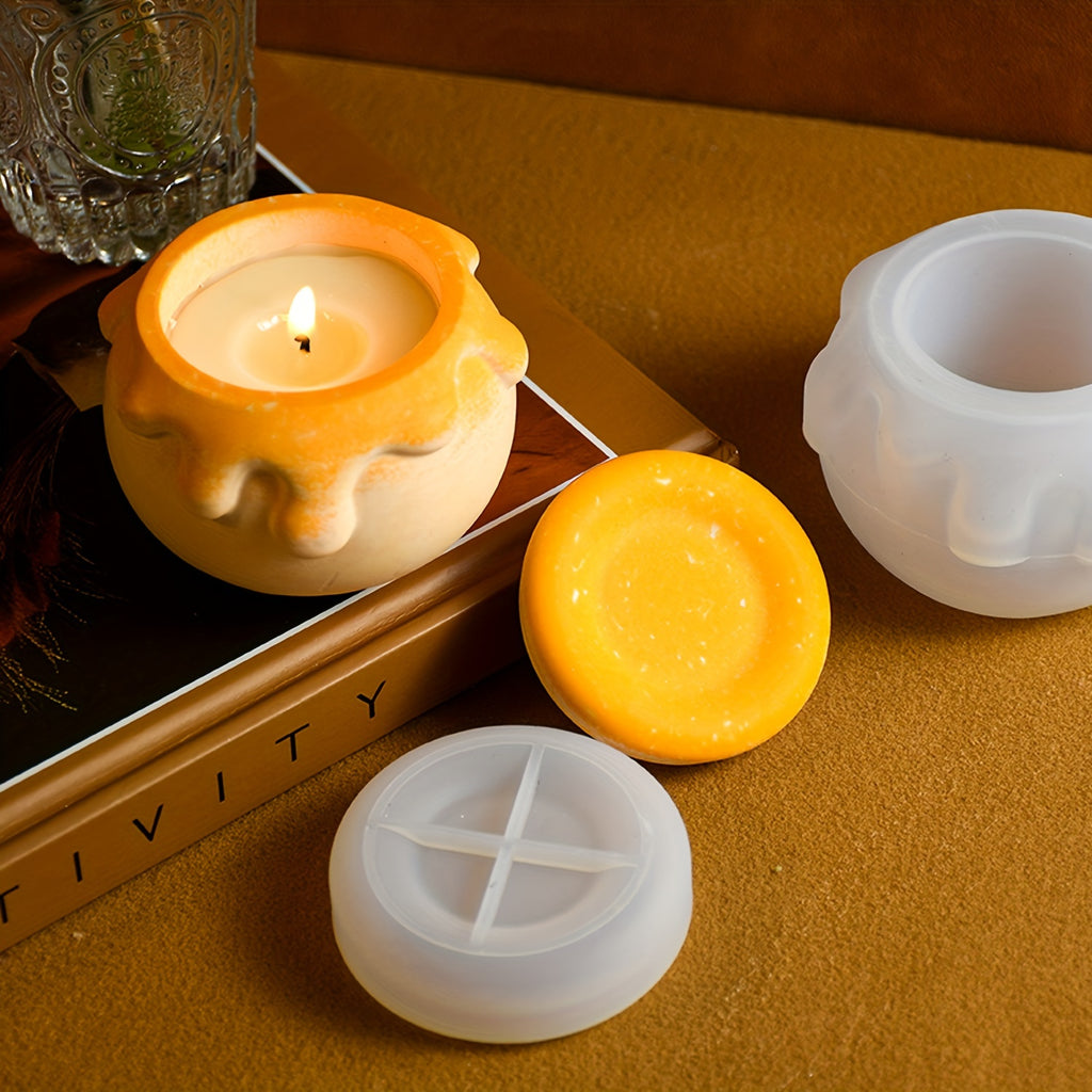Silicone Mold Storage Jar - Honey Candle Cup - Drip Silicone Plaster Storage DIY Mold