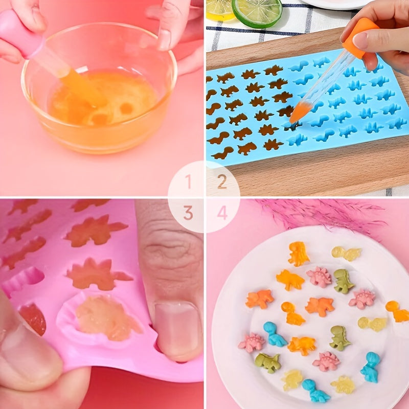 Dinosaur Gummy Molds, Bear Gummy Molds, Mini Silicone Molds, Gummy Molds, Droppers, Perfect for Non-Stick Silicone Molds