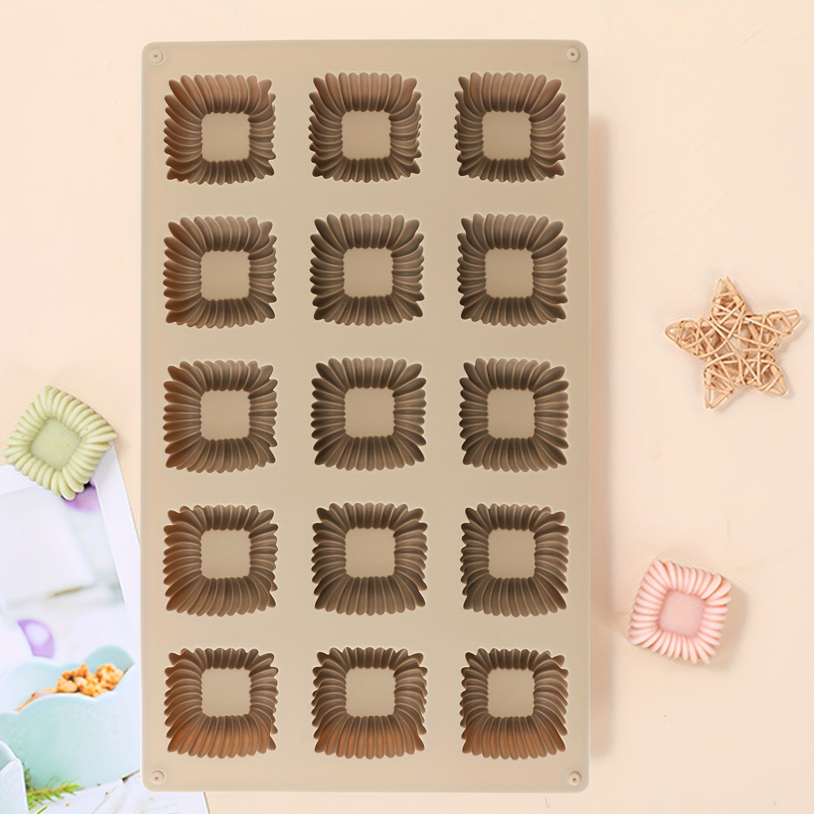 1pack Silicone Mousse Square Mold, Thick Mousse Dessert Silicone Mold, Non Stick Design Can Be Used to Make Baking, Cakes, Candies, Droppings, Puddings, Mousse