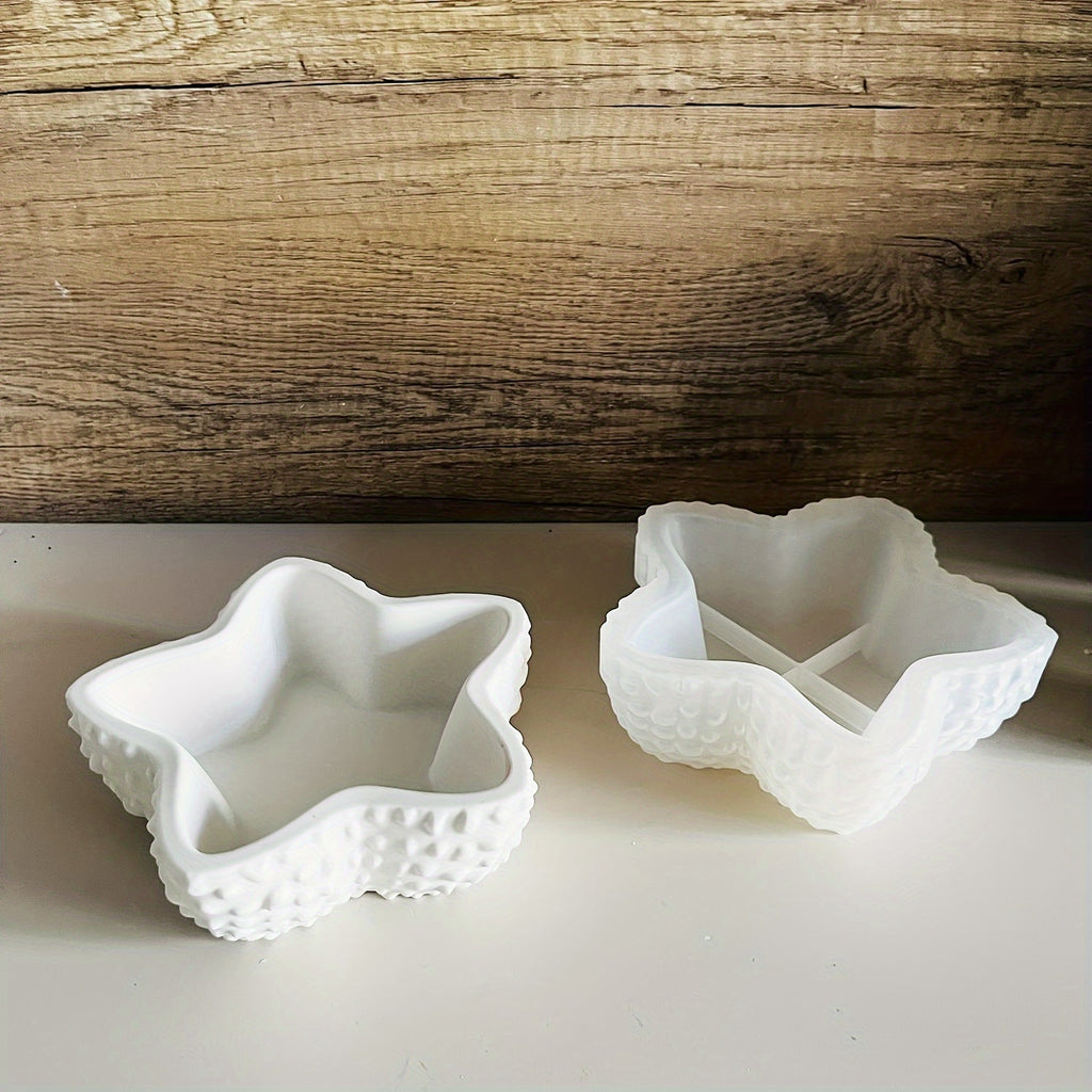 Starfish Wave Point Silicone Mold for Candle Holders - 3D Epoxy Resin Casting, Jar, Clay Storage Box & Jewelry Container Crafts