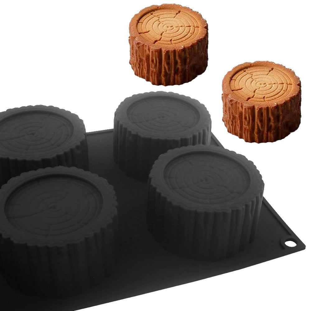 Creative Silicone Mousse Mold Shaped Like a Tree Stump - Easy to Release And Clean, Essential for Baking And Crafts, Suitable for Various Ingredients, Desserts, And Handmade Soaps