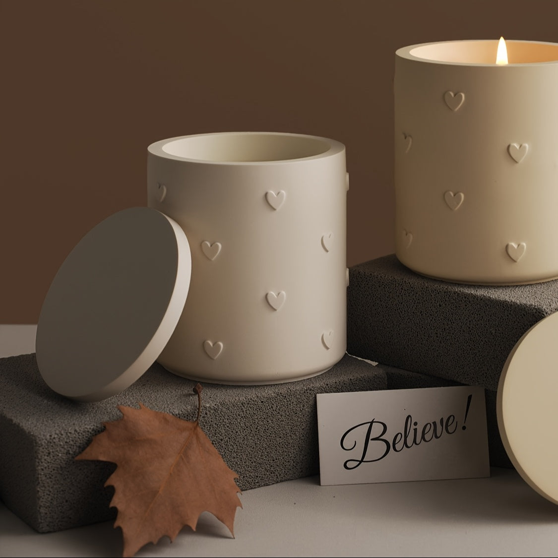 Love Heart Embossed Cup Silicone Molds DIY Flowerpot Candle Vessel Gypsum Plaster Cement Mould Jar Craft Pouring UV Resin Mold