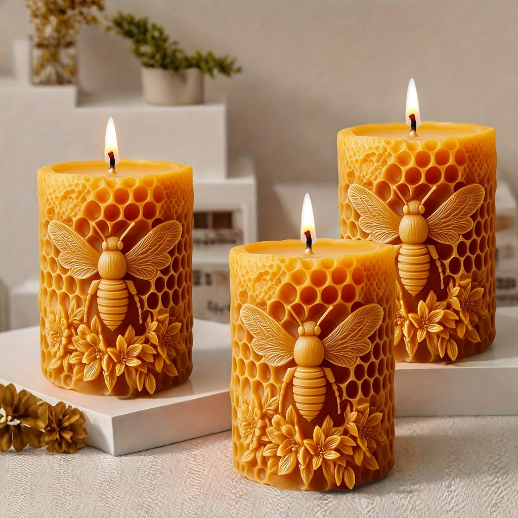 Silicone Mold in The Shape of a Beehive with Floral Reliefs