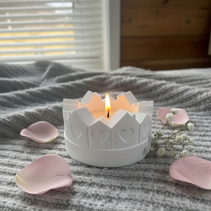 Silicone Mold Heart-shaped House Candlestick | Suitable for Tea Lamps and Candles Under 1.57inch, Gypsum Resin, Home Desktop Atmosphere Decoration