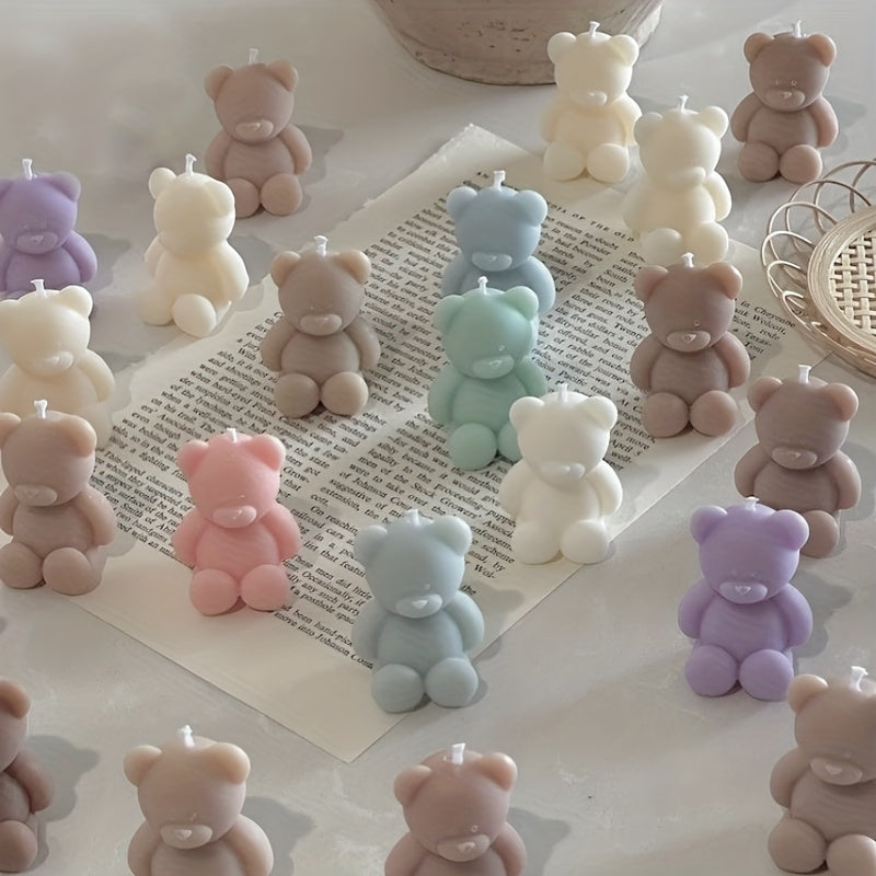Adorable Bear-Scented Candle Molds, Bear Soap Molds, Silicone Molds for Candles, Home Decor Clay Molds, Resin Bear Cartoon Animal Molds