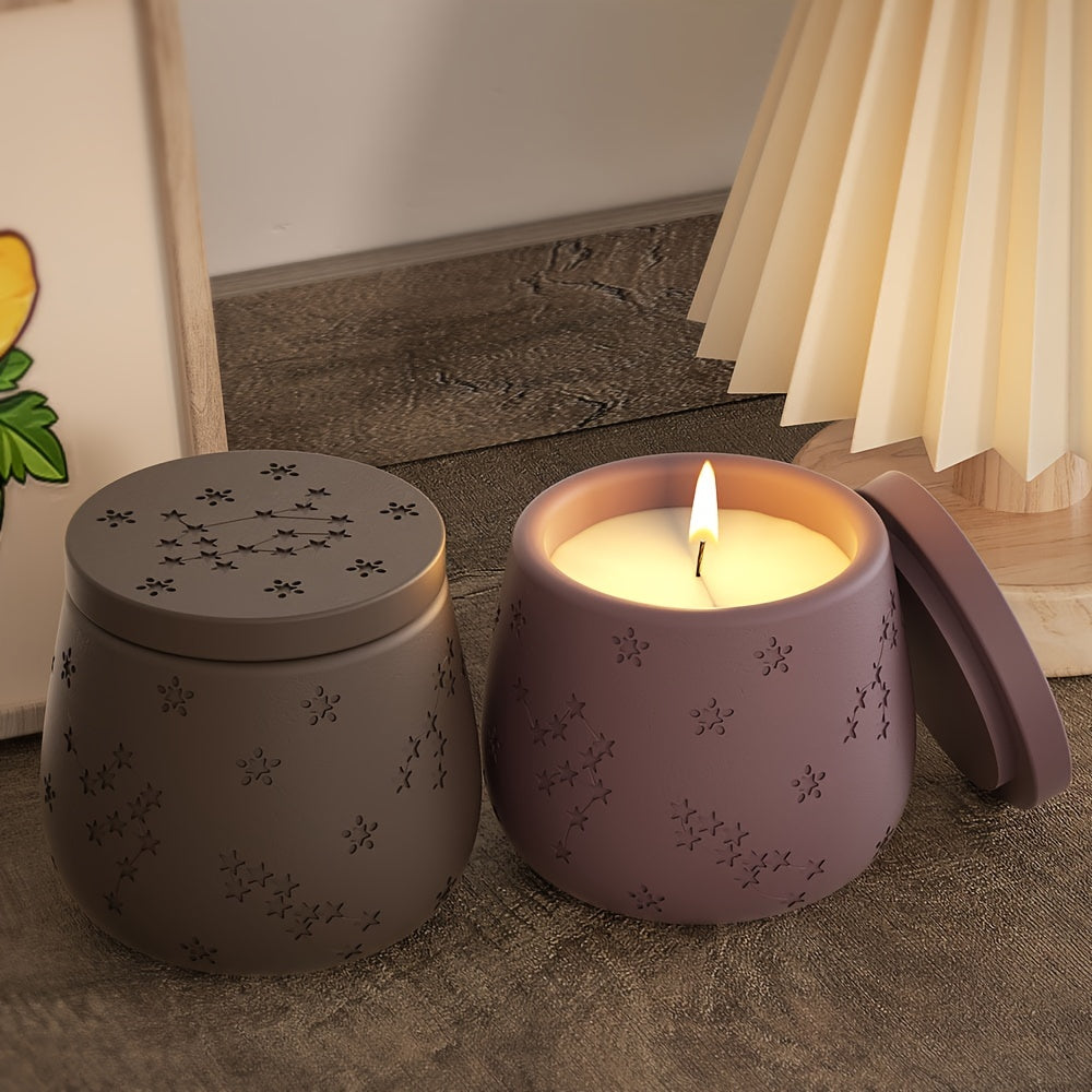 1pc storage jar silicone mold, jewelry storage jar mold, creative 's breath constellation pudding bottle candle cup mold, suitable for resin plaster casting star-shaped decorative ornaments making tools