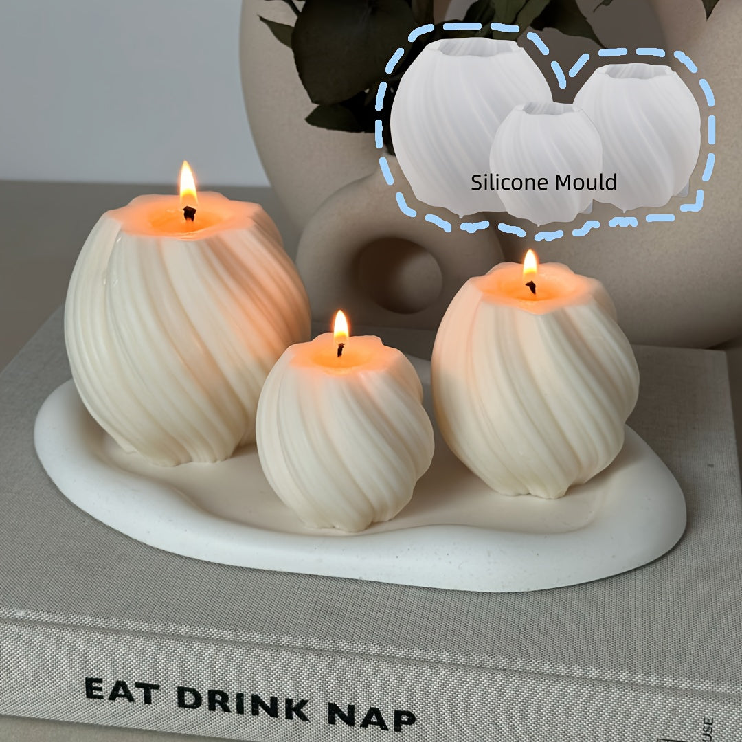 3D Rotating Column Candle Silicone Mold
