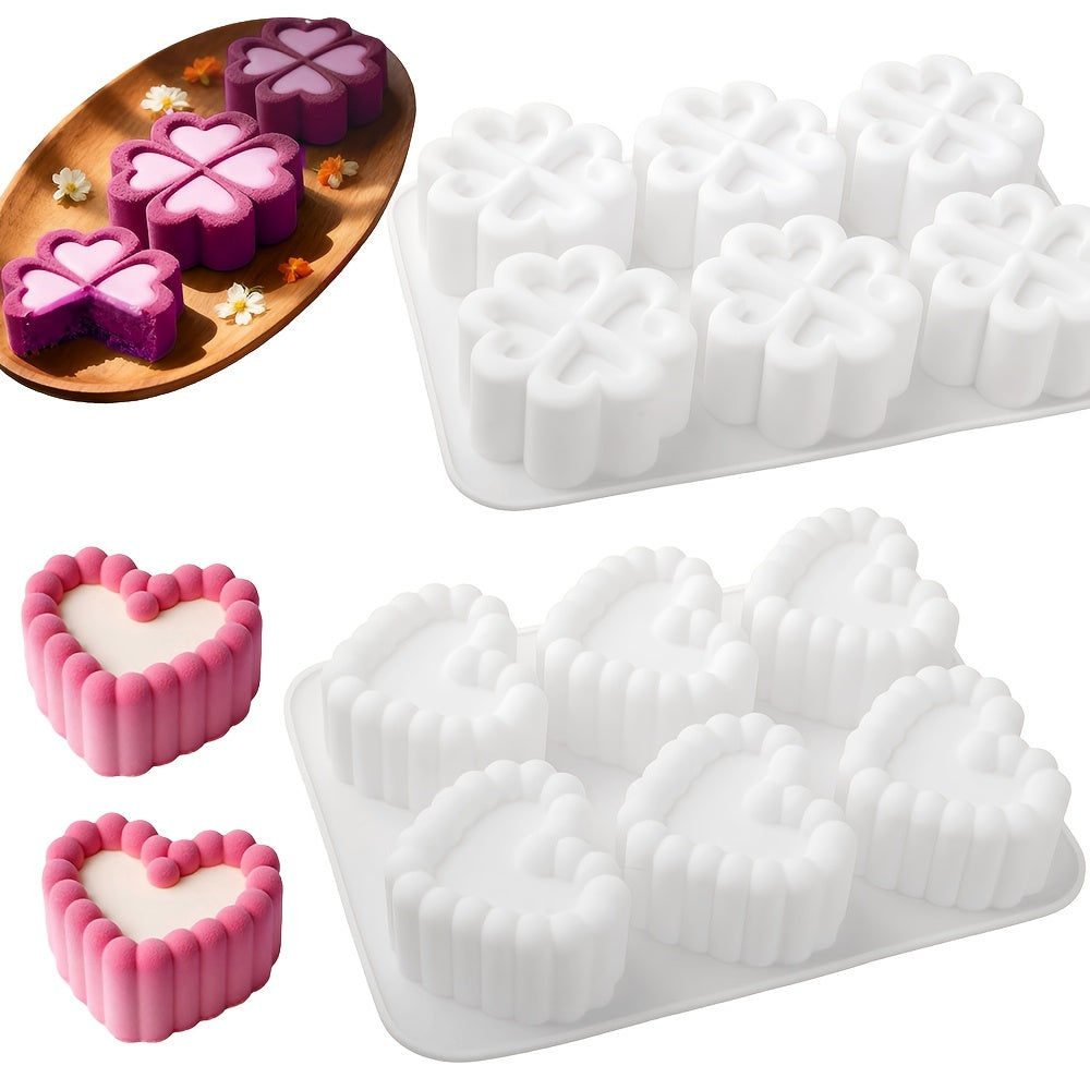 1pc Valentine's Day Heart-Shaped French-Style Mousse Cake Mold, Silicone Cake Mold for DIY Chocolate Desserts