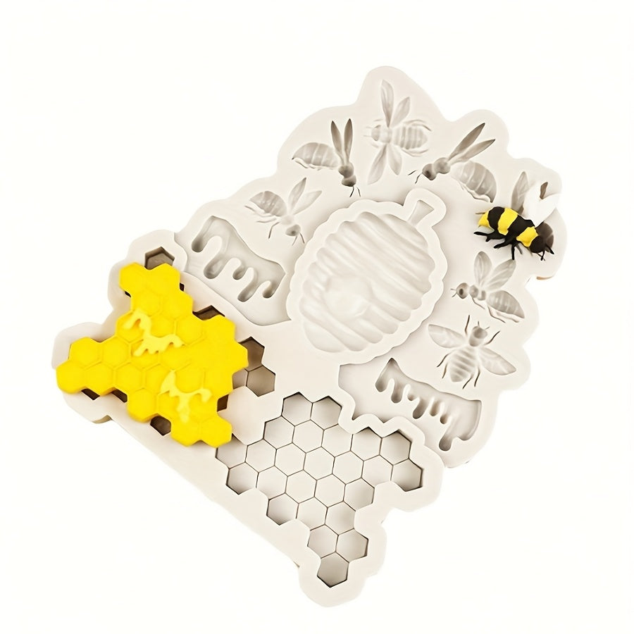 1pc Silicone Bee & Honeycomb Mold - Non-Stick, Food Grade for DIY Chocolates