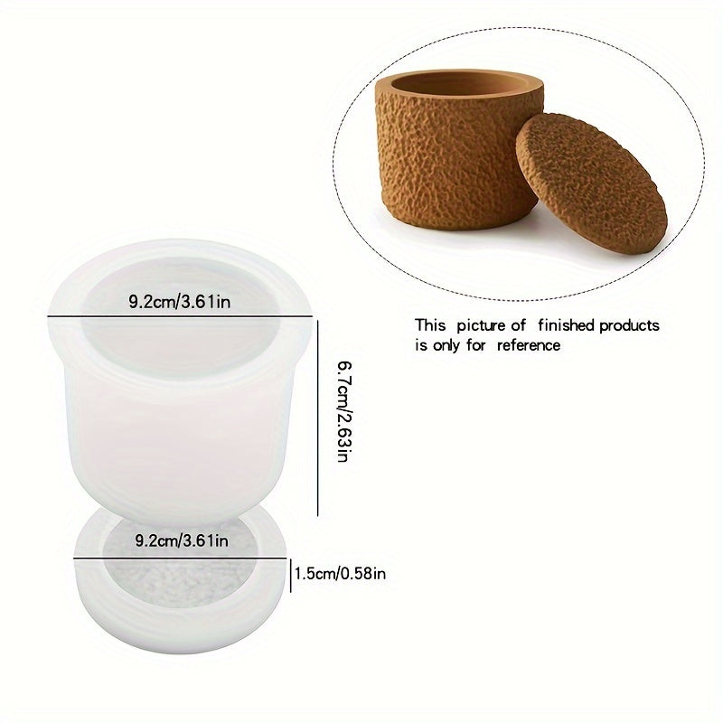 Molds for Candle Jars with Lids, Innovative Silicone Containers for Candles, Silicone Storage Box Molds, Round Concrete Molds with Covers for Creating Bottles, And Plaster Molds for Candle Holders Used in Home Decoration