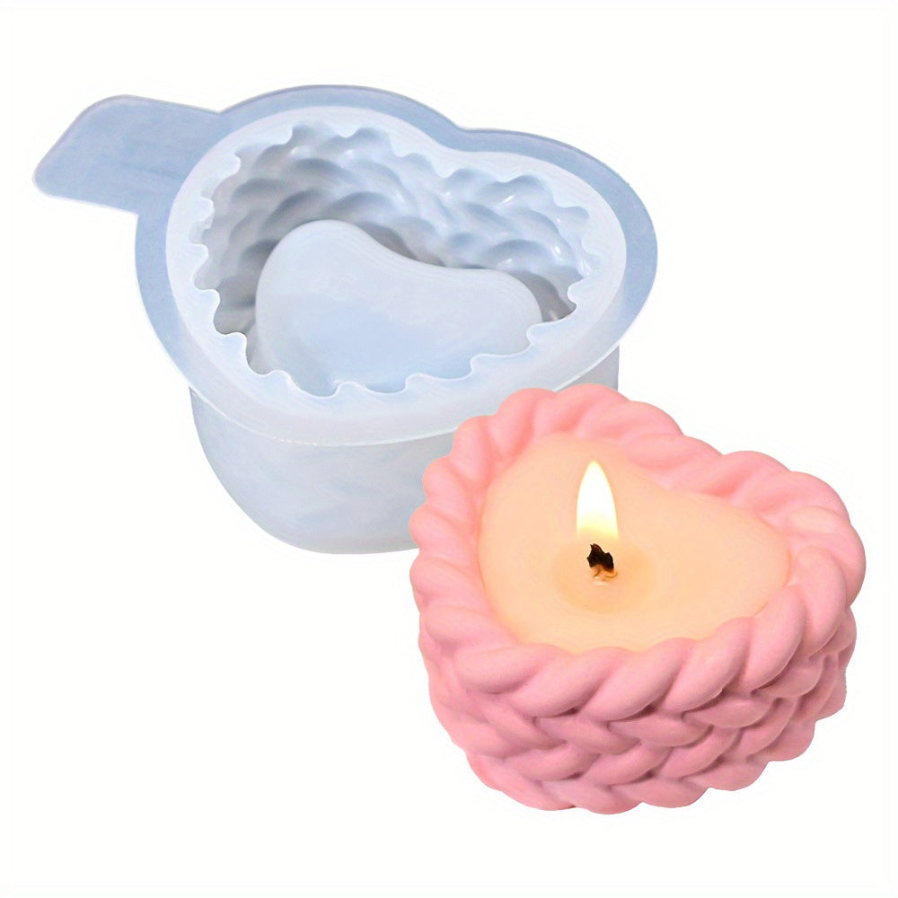 eusable Non-Toxic Home Decor Gift Idea - Silicone Mold for Scented Candles & Succulent Planters - Hemp Rope Twist Design - Dual-Use DIY Craft Mold