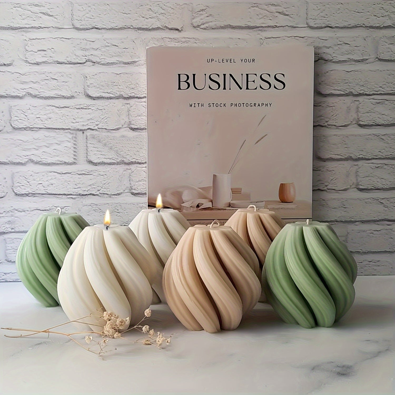 3D Rotating Column Candle Silicone Mold