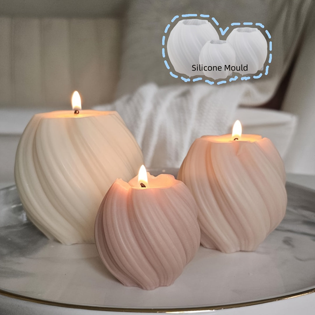 3D Rotating Column Candle Silicone Mold