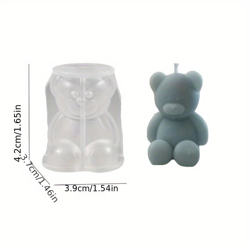 Adorable Bear-Scented Candle Molds, Bear Soap Molds, Silicone Molds for Candles, Home Decor Clay Molds, Resin Bear Cartoon Animal Molds