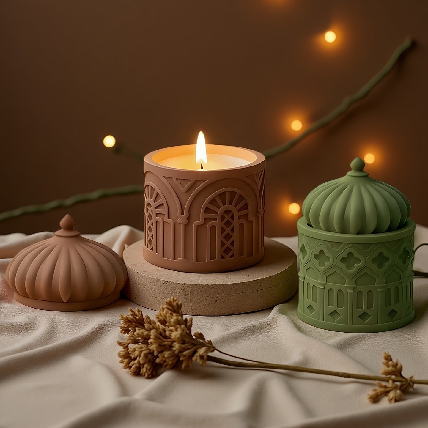Silicone Mold for Candle Cups, Middle Eastern Incense Holder Jar Epoxy Resin Mold, Home Desktop Storage Decorative Drip Resin Mold
