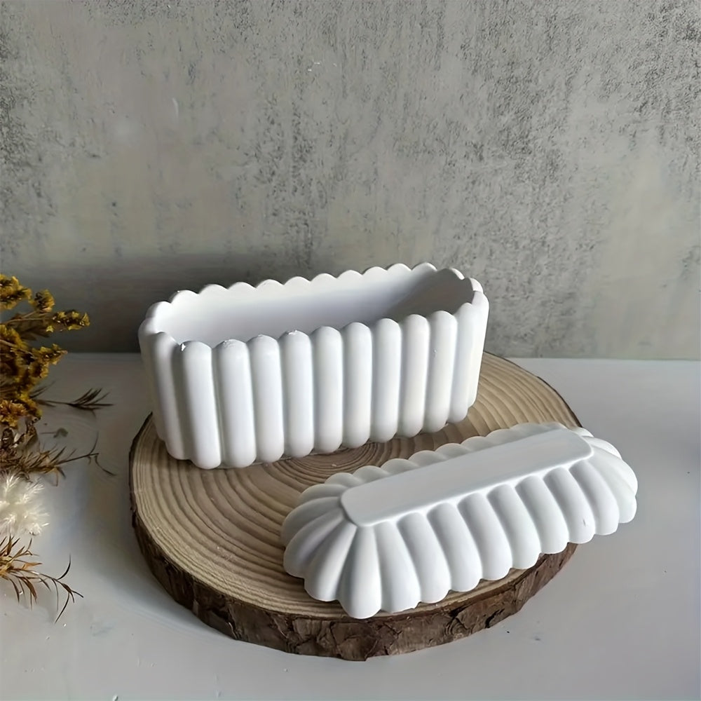 Set of 3 Oval Silicone Molds with Lids, Designed for Making Candle Jars Using Resin, Plaster, Or Concrete. Ideal for Projects And Home Decor