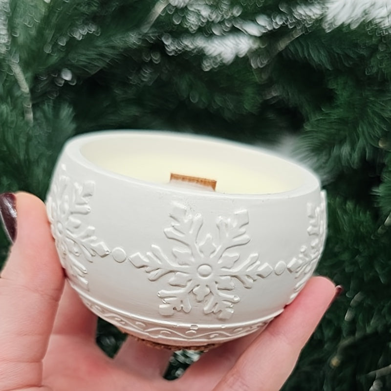 Snowflake Candle Jar Silicone Molds, Clay Molds for DIY Plaster Candles, Storage Boxes, Christmas Decorations and Holiday Crafts