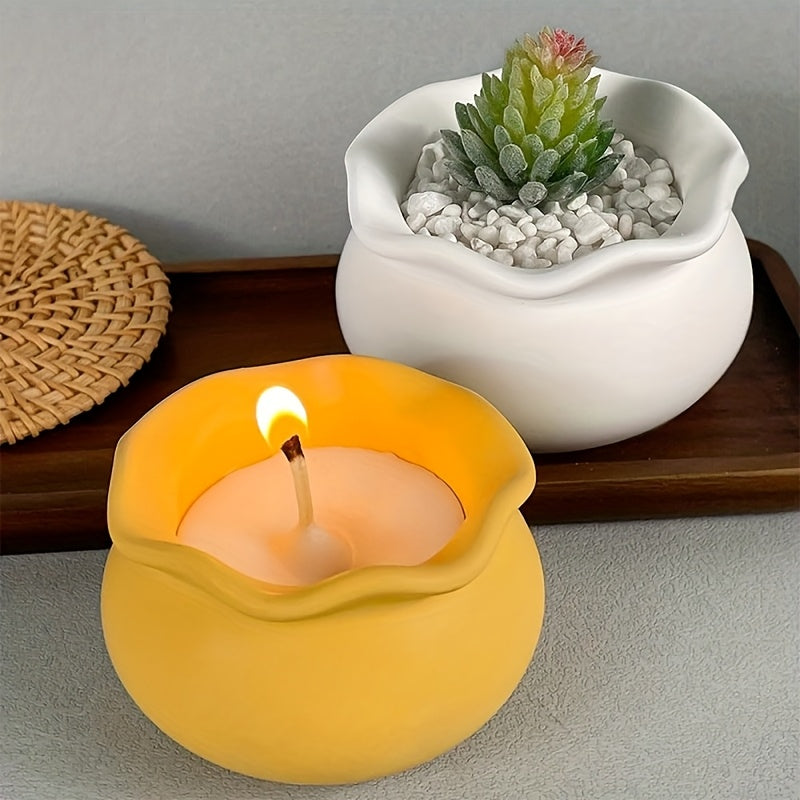 Fishbowl Shaped Candle Jar Silicone Mold, Silicone Candle Holder Mold for Plaster Concrete Cement Resin Casting