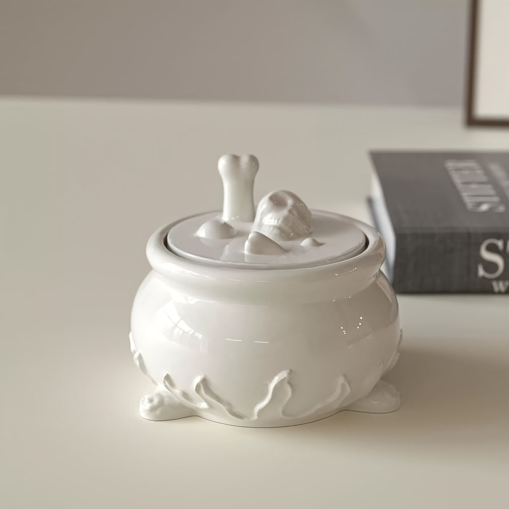 Halloween Can Silicone Resin Mold, Covered Witch Pot Skull Silicone Mold