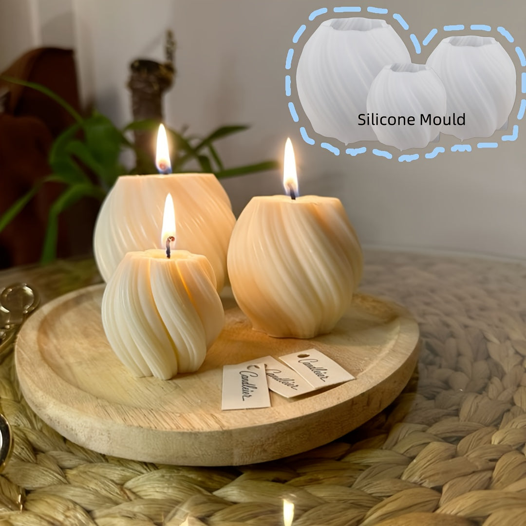 3D Rotating Column Candle Silicone Mold