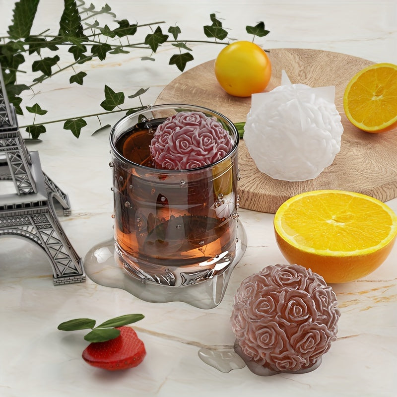 1pc Multi-Size 3D Rose Ball Silicone Mold | Floral Cluster Rose Sphere Craft Resin Molds for Home Decor and Crafts