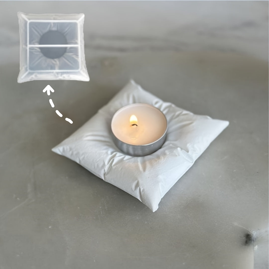 Pillow-Shaped Silicone Mold for Jewelry Storage Tray & Candle Holder - Dual-Purpose Desktop Organizer with Decorative Design, Handmade Craft Mold for Earrings, Rings, Necklaces - Durable & Easy-Clean Home Decor, Craft Organizing Tool, Ornamental Crafting